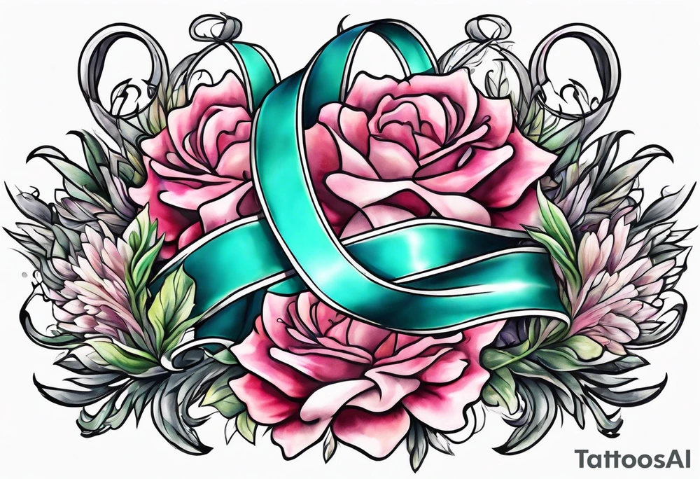 Sagebrush breast cancer ribbon tattoo idea