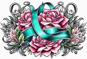 Sagebrush breast cancer ribbon tattoo idea