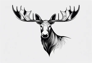 Moose body with the head of a goose tattoo idea