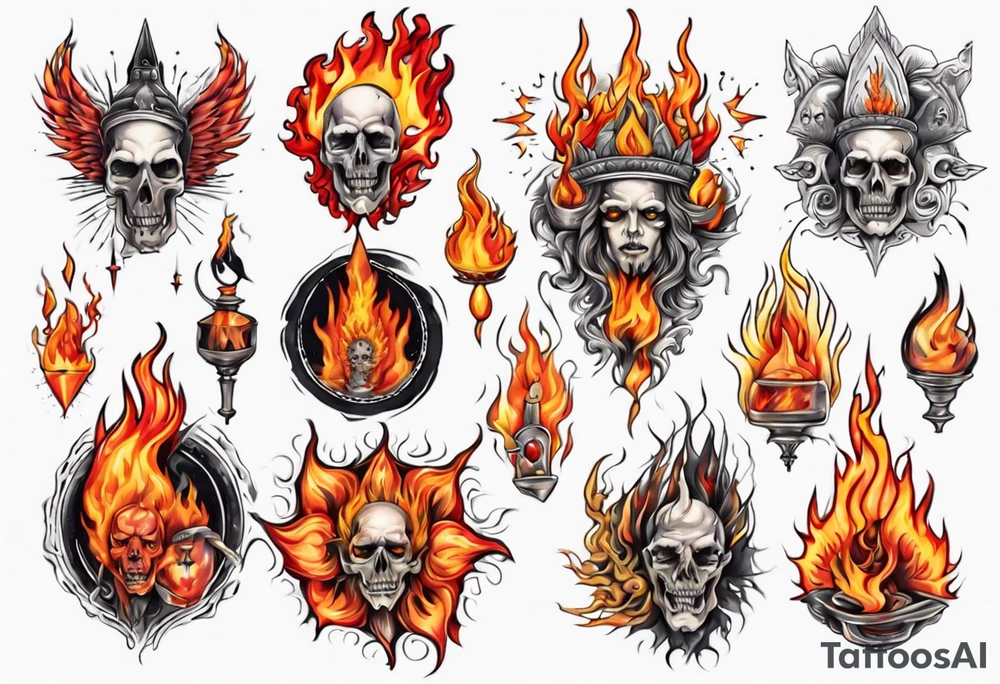 God on fire tattoo idea