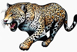 jaguar running tattoo idea