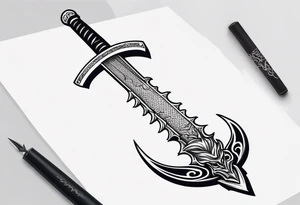 Katana sword with a dragon tattoo idea