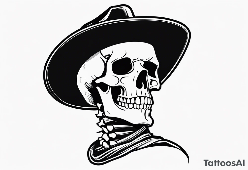 skeleton cowboy queer tattoo idea