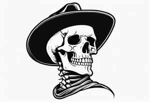 skeleton cowboy queer tattoo idea