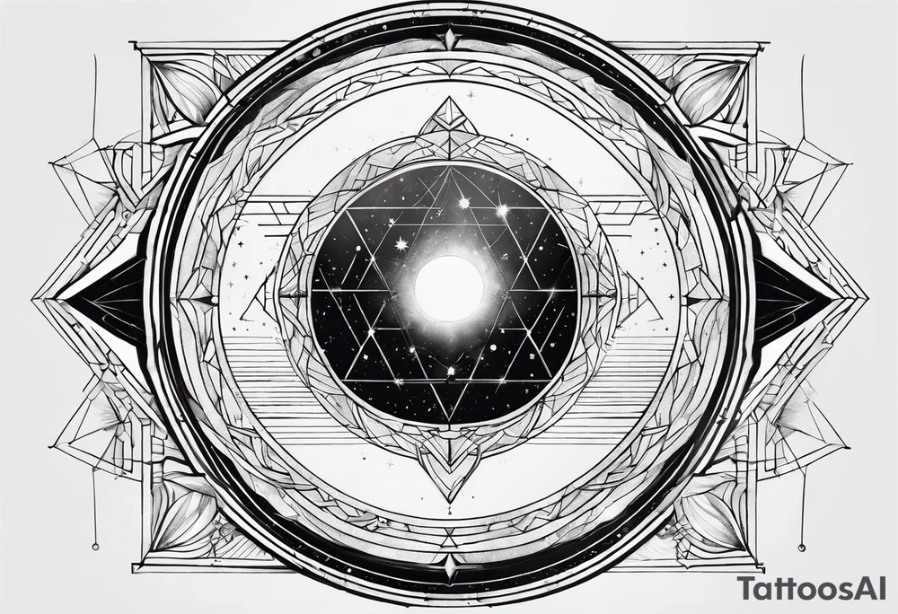 Geometric astronomy linear tattoo idea