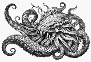 one outstretched single tentacle tattoo idea