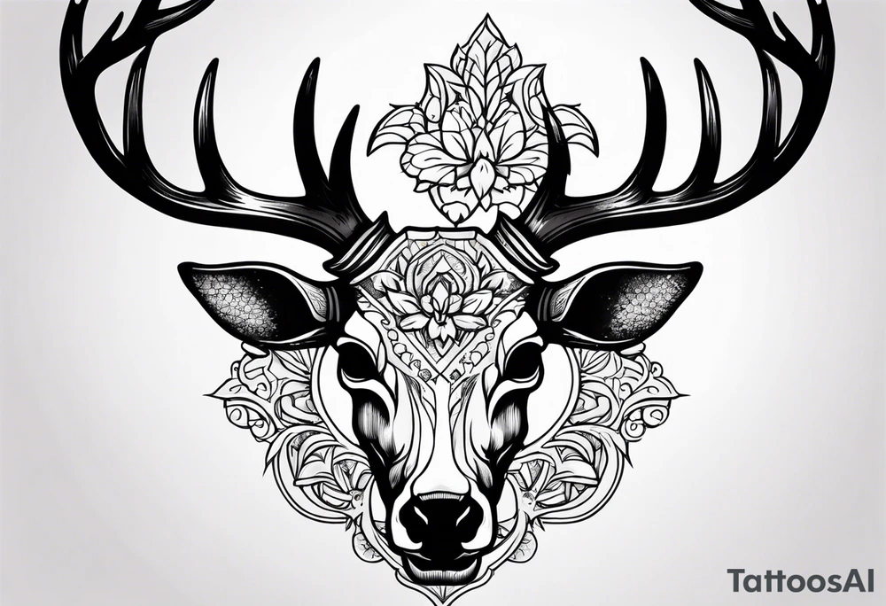Deer skull tattoo idea