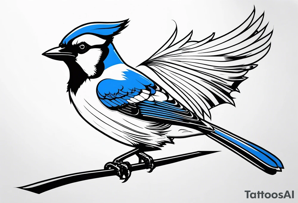 Majestic bluejay tattoo idea