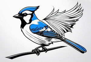 Majestic bluejay tattoo idea