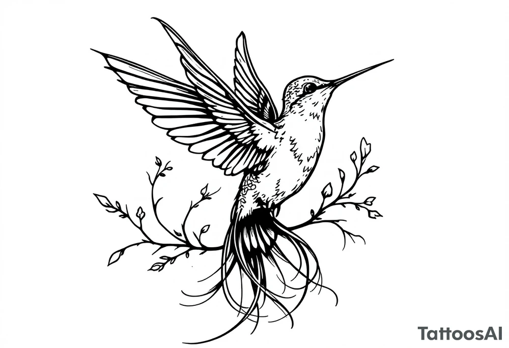 Neo traditional hummingbird tattoo idea