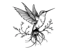 Neo traditional hummingbird tattoo idea