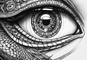 human eye wrapped around snake and pupil is a clock tattoo idea