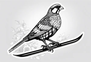 Partridge on skis with pit vipers tattoo idea