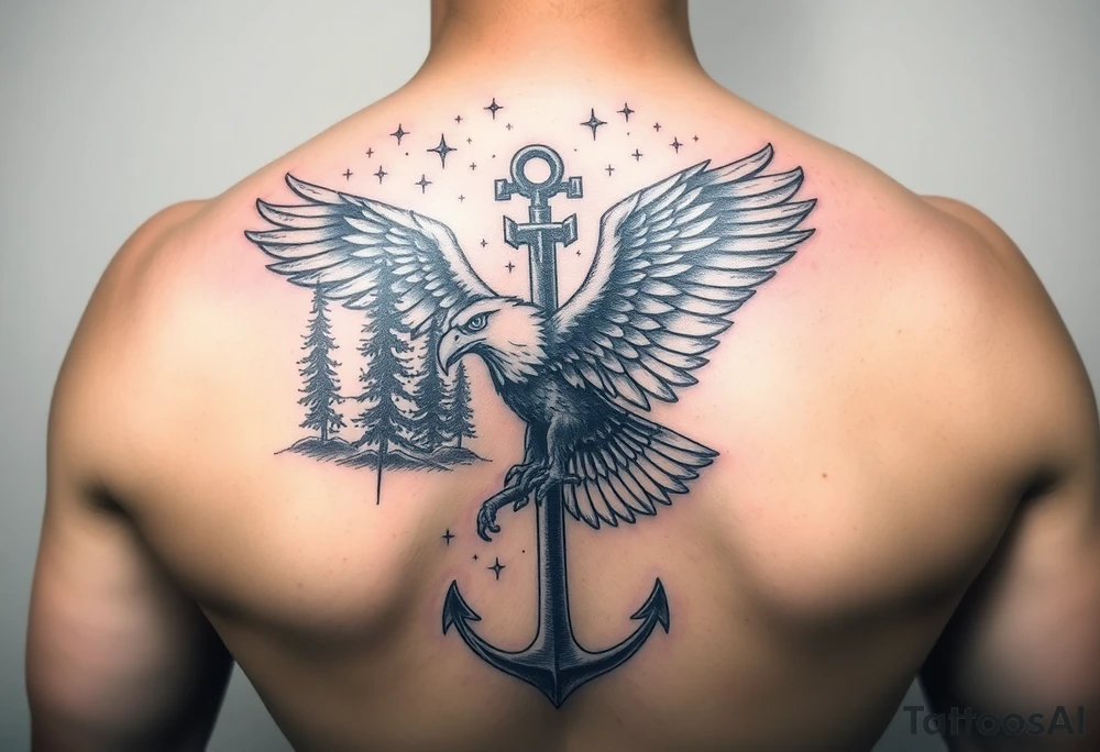 Father time/Keeper of the stars, Trees, anchor,
Canadian Air force eagle tattoo idea