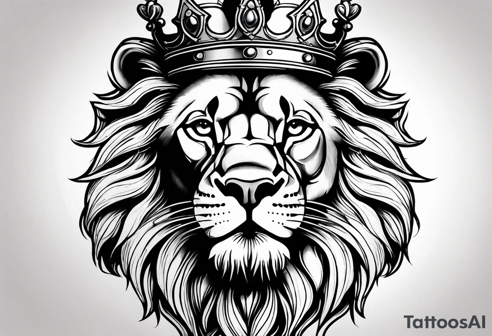 Lion with crown on it tattoo idea