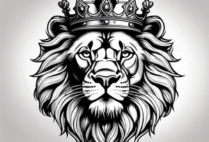 Lion with crown on it tattoo idea