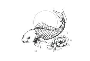 Koi sunset tattoo idea