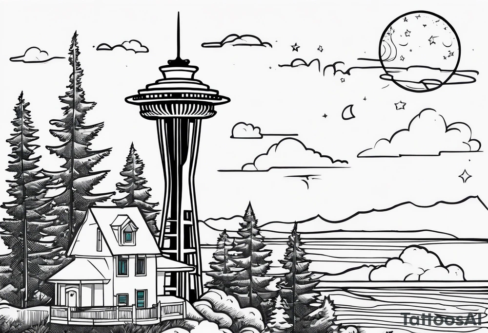 Space needle tattoo idea