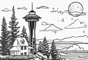 Space needle tattoo idea