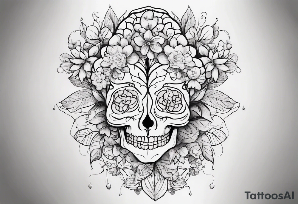 Flower and brain tattoo idea