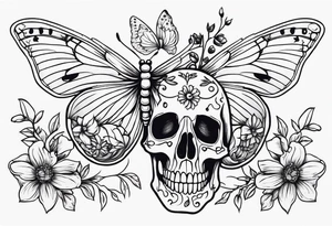 full body skeleton
 flowers and butterflies
simple design minimal tattoo idea