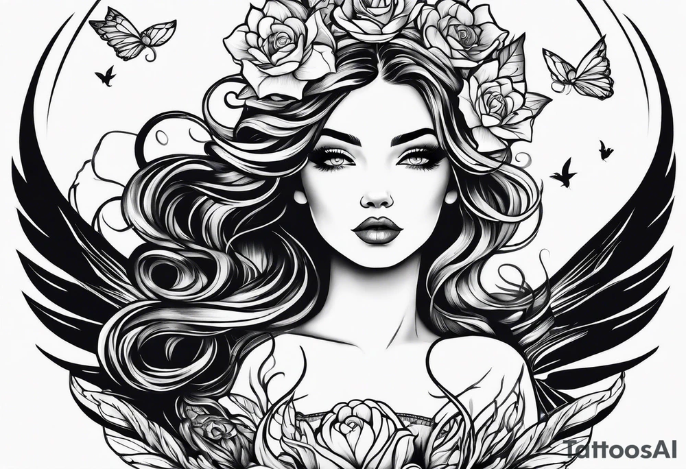 a storybook siren tattoo idea