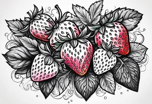 Individual Strawberry tattoo idea