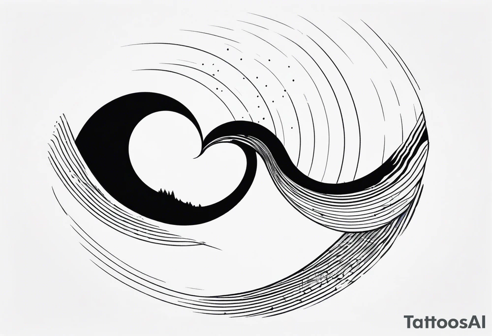wave traversing a hole, diffraction phenomena, physics tattoo idea wave traversing a hole, diffraction phenomena, physics tattoo idea