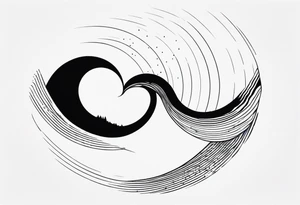 wave traversing a hole, diffraction phenomena, physics tattoo idea