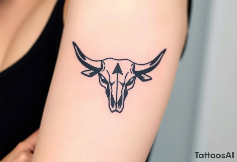 Longhorn skull Texas flag tattoo idea