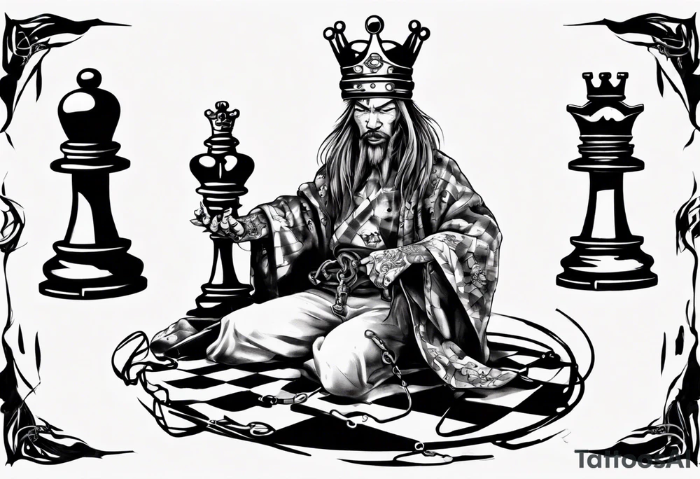 king chess in chains tattoo idea
