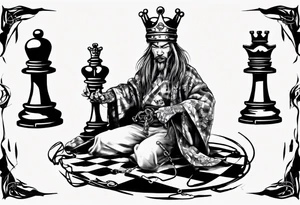 king chess in chains tattoo idea