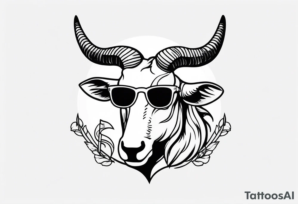 capricorn with sunglasses and shotgun tattoo idea