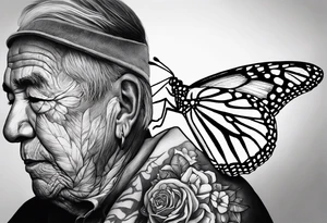 monarch butterfly tying in Mexican heritage with tying in grandparents tattoo idea