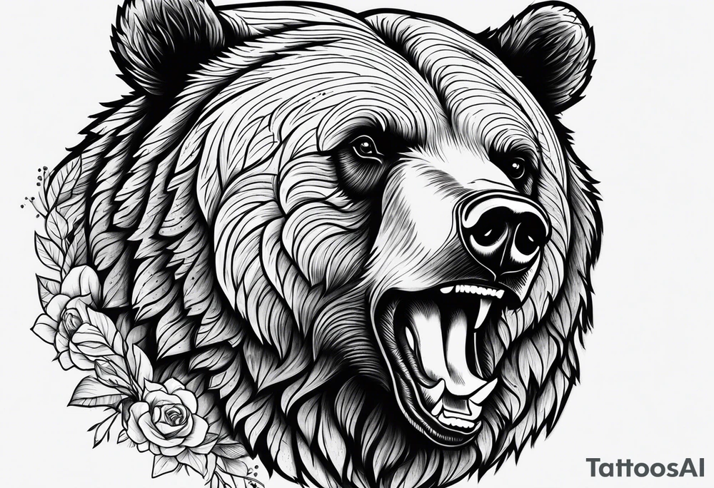 Strong Grizzly Bear tattoo idea