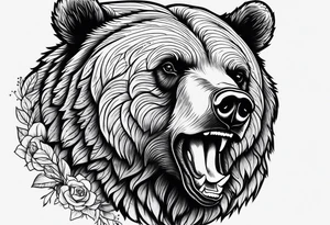 Strong Grizzly Bear tattoo idea