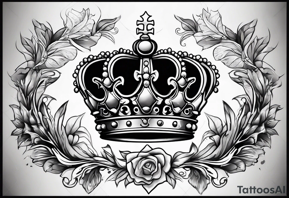 Crown with Gemini symbol tattoo idea