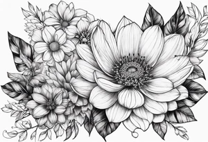 Animal flower tattoo idea