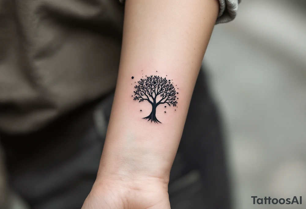 reloj de arena, arbol de la vida, universo tattoo idea