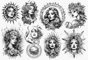 Wasser Nymphe Sonne tattoo idea