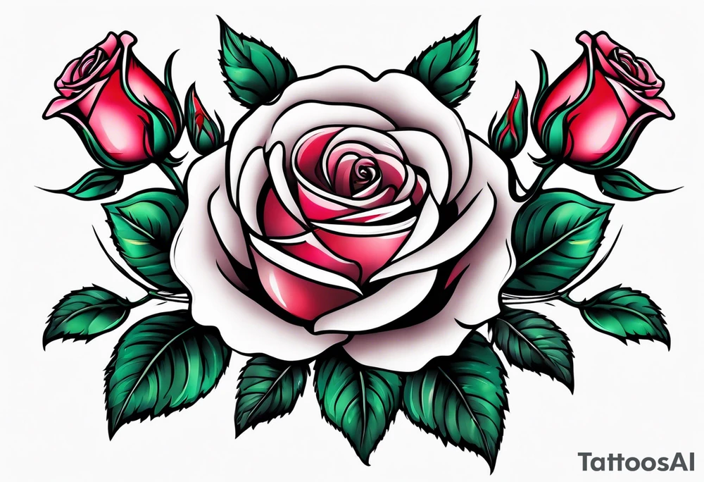 Rose stencil tattoo idea