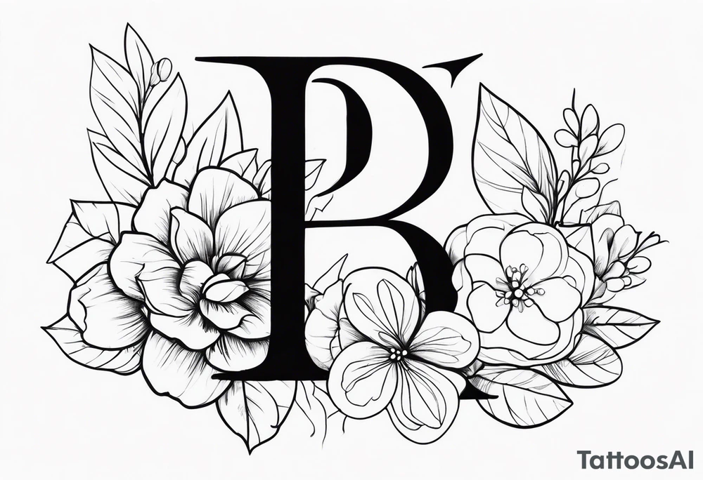 b letter tattoo idea