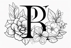 b letter tattoo idea