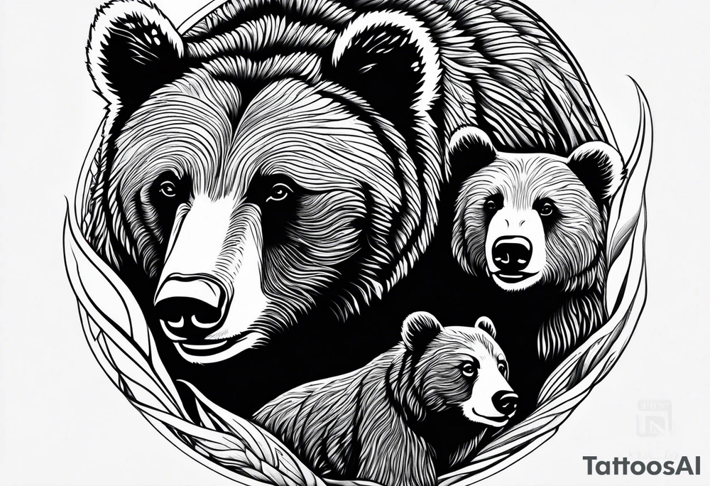 mamma bear and cub tattoo idea