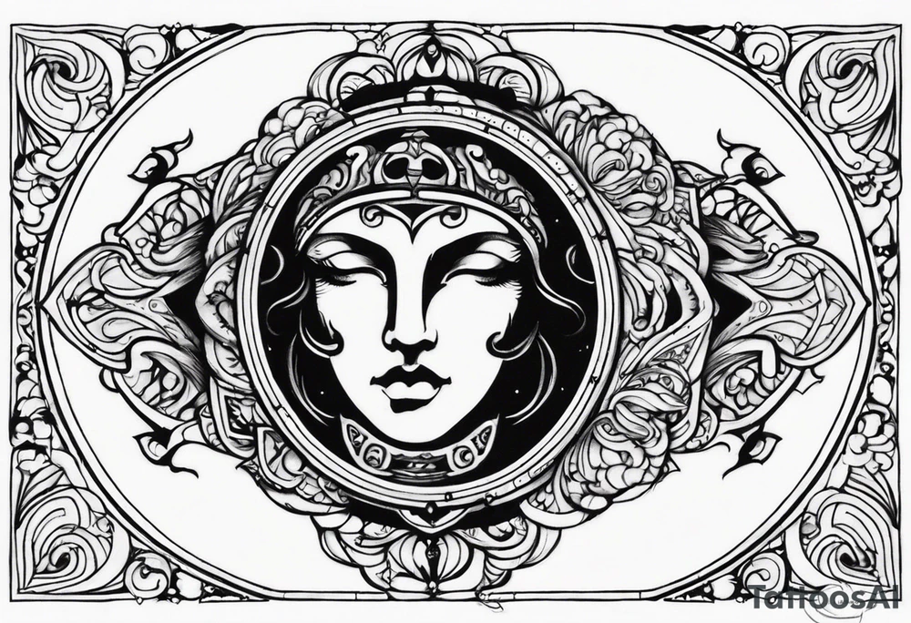 Janus, timeless clock, Aquarius tattoo idea