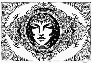 Janus, timeless clock, Aquarius tattoo idea