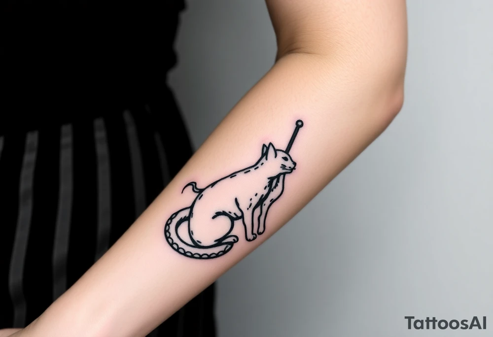 Goddess artemis with cat instead of wolf tattoo idea
