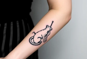 Goddess artemis with cat instead of wolf tattoo idea
