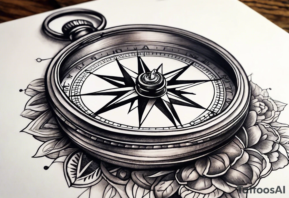 pocket compass tattoo idea