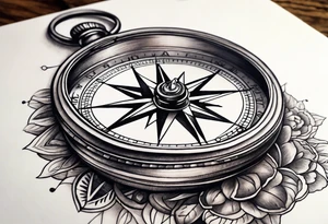 pocket compass tattoo idea